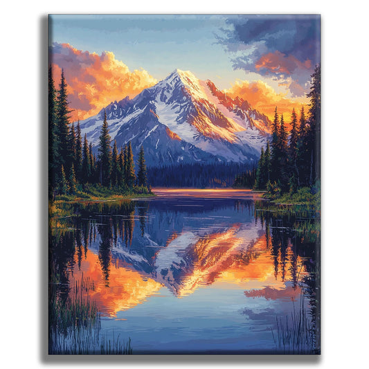 Mountain Reflection - Painting by Numbers