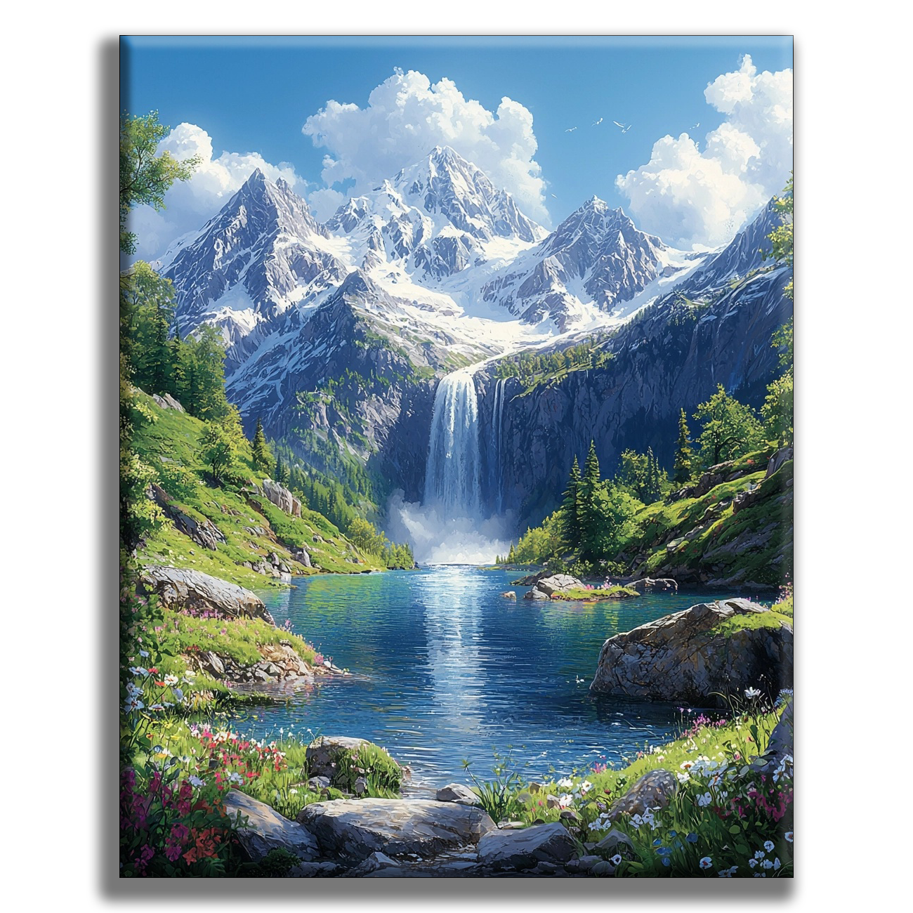 Mountain Magic with Waterfall - Painting by Numbers