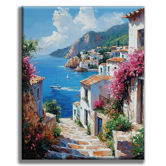 Flowering Coastal Path - Painting by Numbers