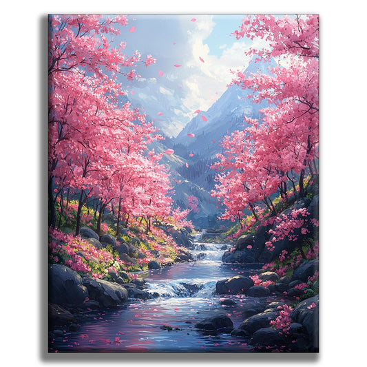 Blossom Wind in the Valley - Painting by Numbers