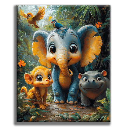 Happy Animal Friends Forest - Painting by Numbers