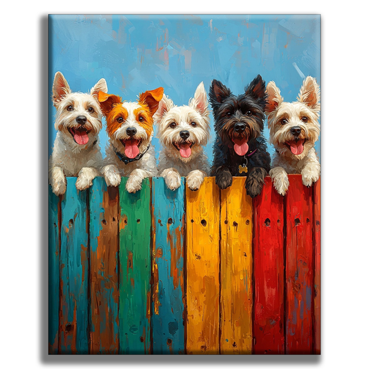 Happy Fence Friends - Painting by Numbers