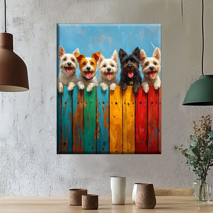 Happy Fence Friends - Painting by Numbers