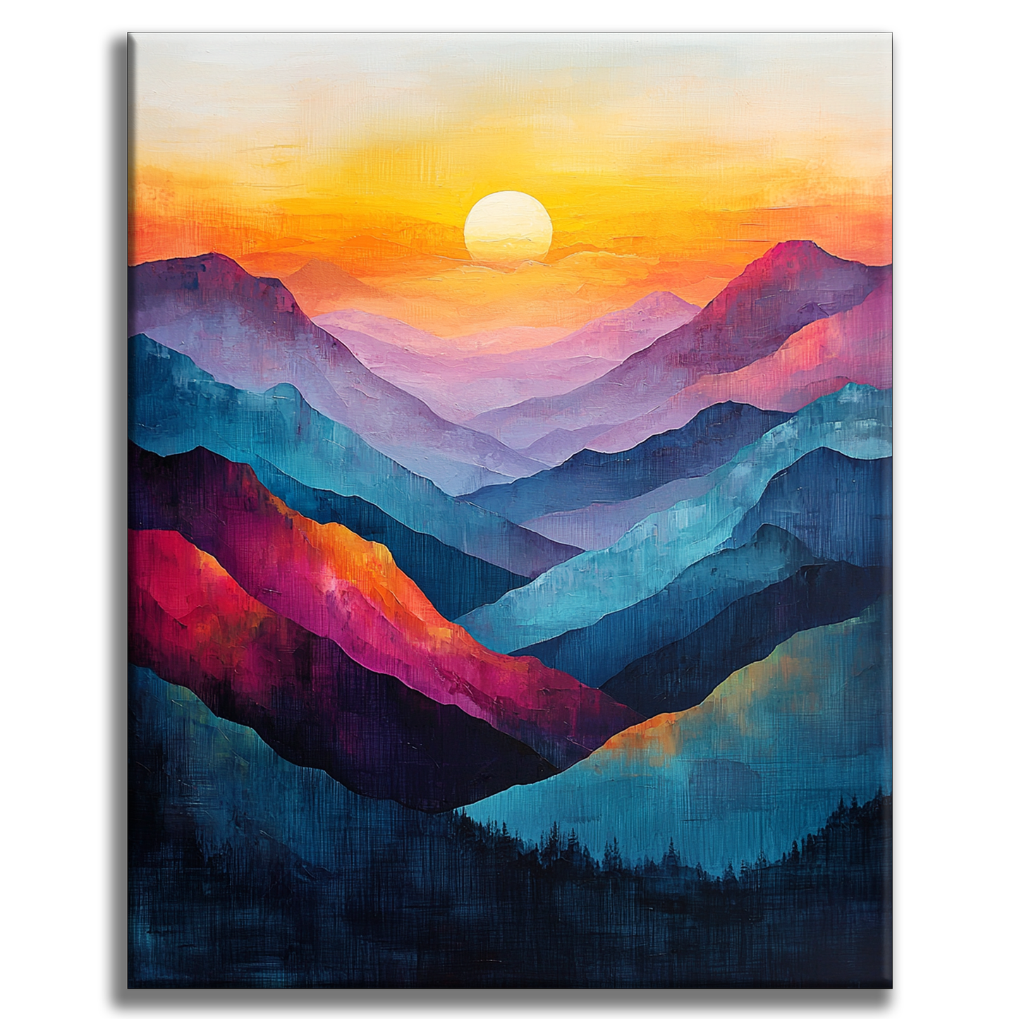 Geometric Mountain Landscape - Painting by Numbers