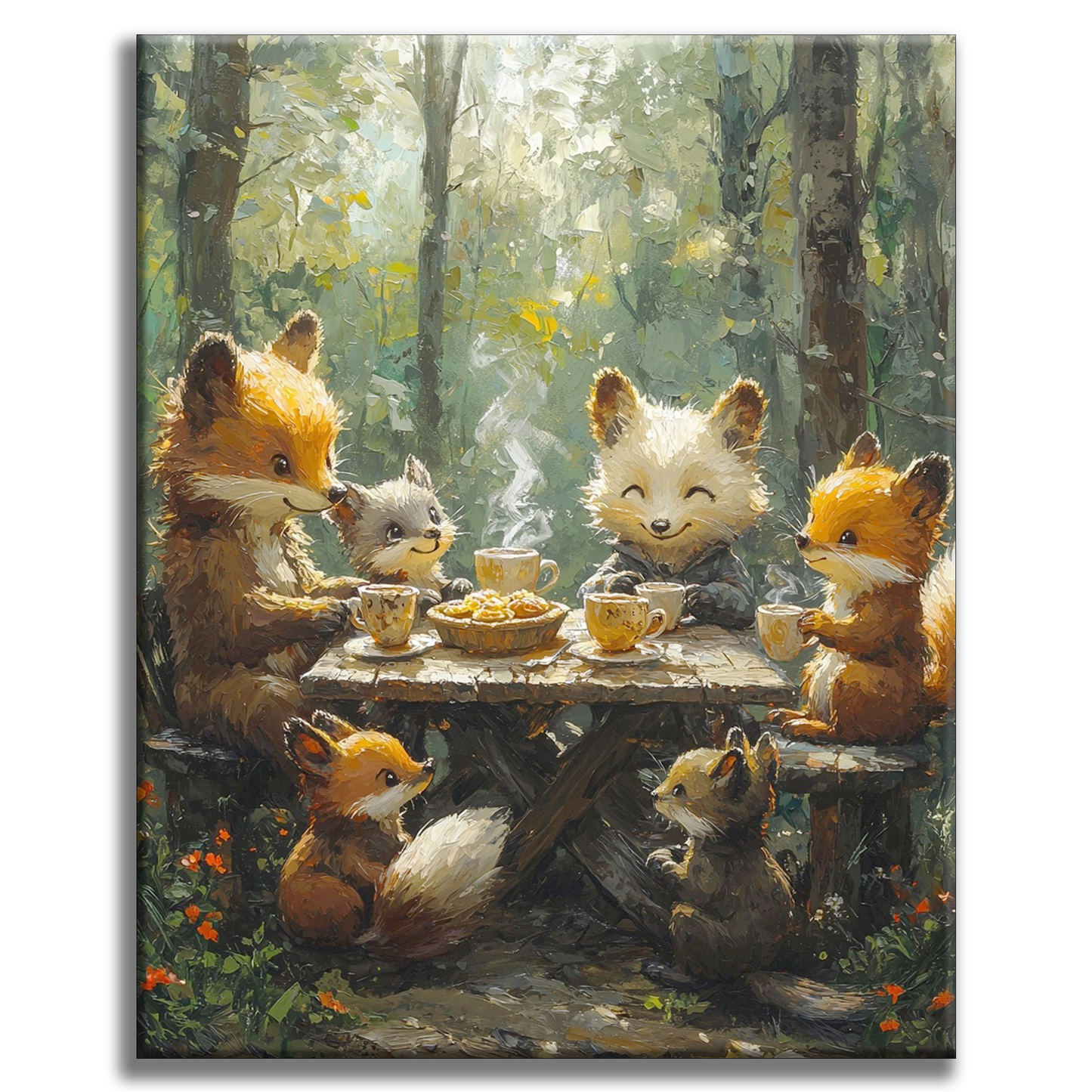 Coffee Chat of the Forest Dwellers - Painting by Numbers