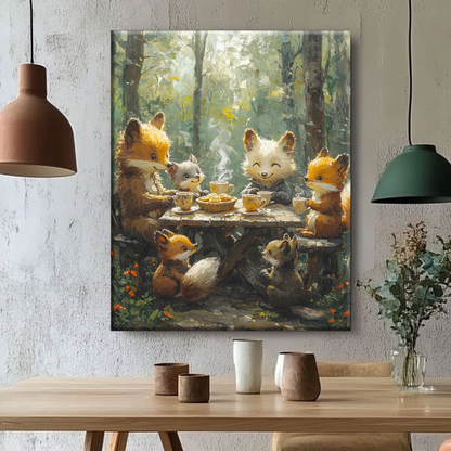 Coffee Chat of the Forest Dwellers - Painting by Numbers