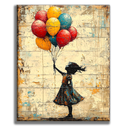 Girl with Balloons - Paint by Numbers