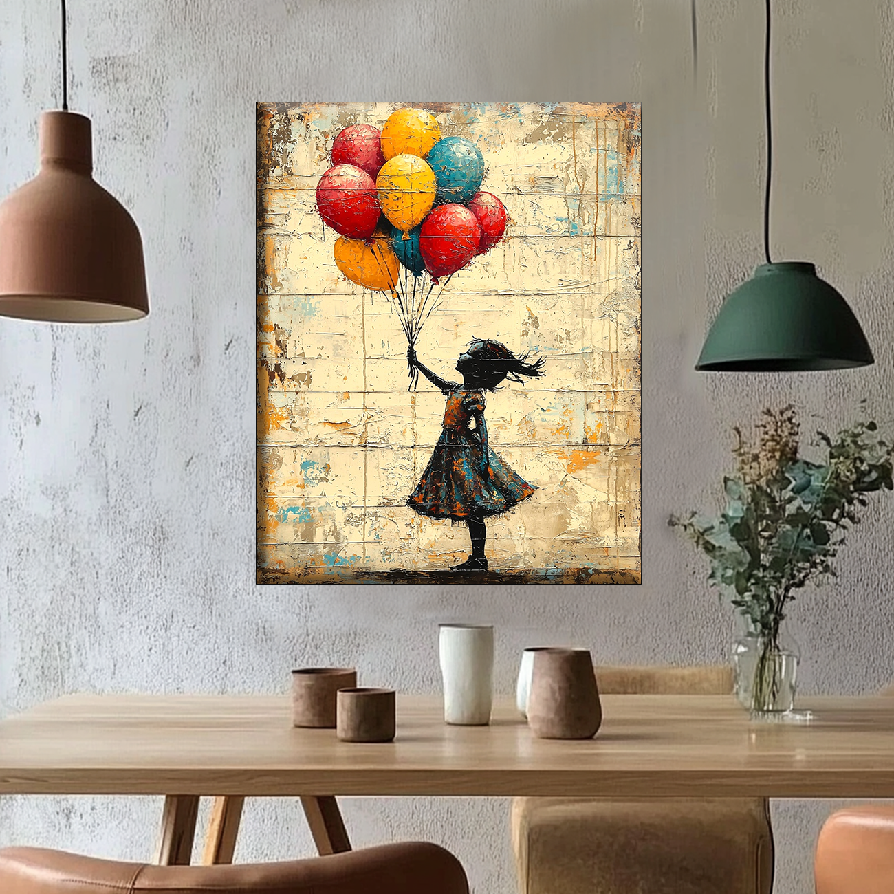 Girl with Balloons - Paint by Numbers