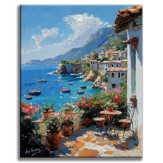 Mediterranean Dream View - Painting by Numbers