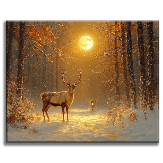 Moonlight Deer - Painting by Numbers