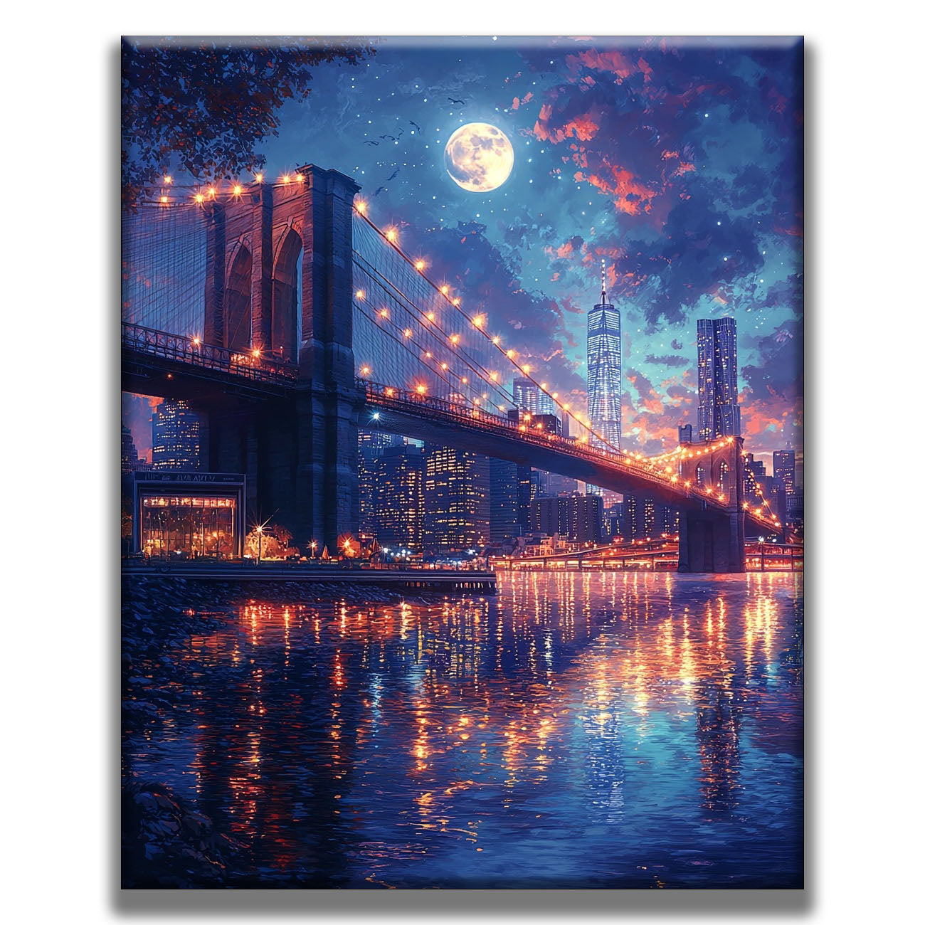 Moonlight over the Bridge - Painting by Numbers