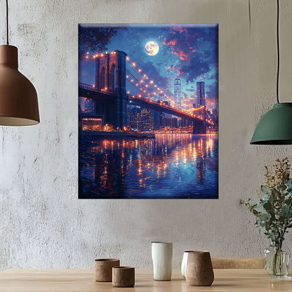 Moonlight over the Bridge - Painting by Numbers