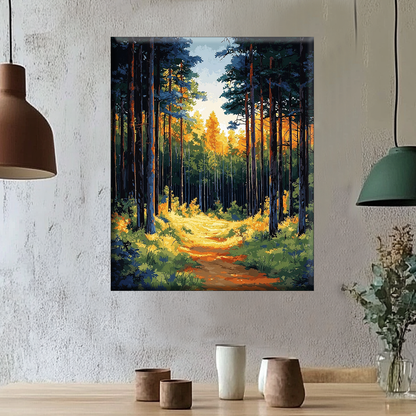 Morning Magic in the Forest - Painting by Numbers