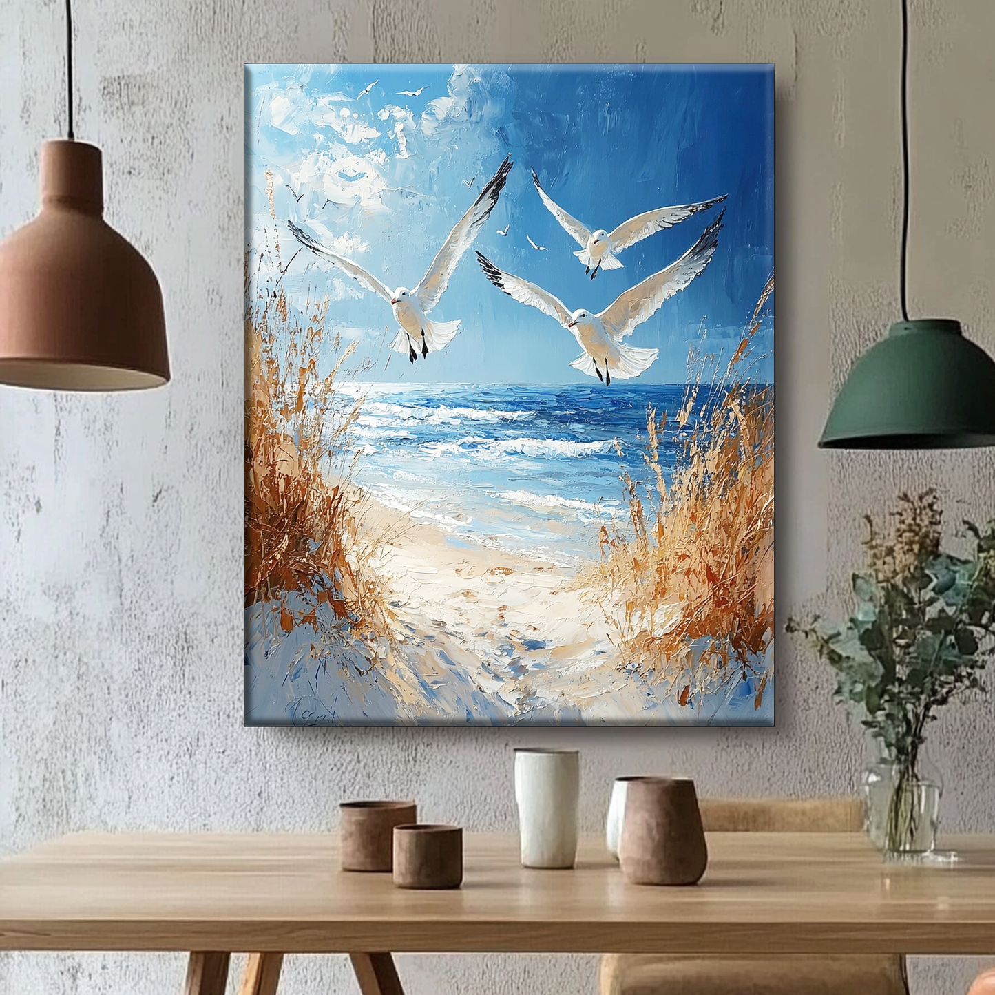 Seagulls over the Coast - Painting by Numbers