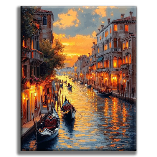 Romantic Gondola Ride - Painting by Numbers