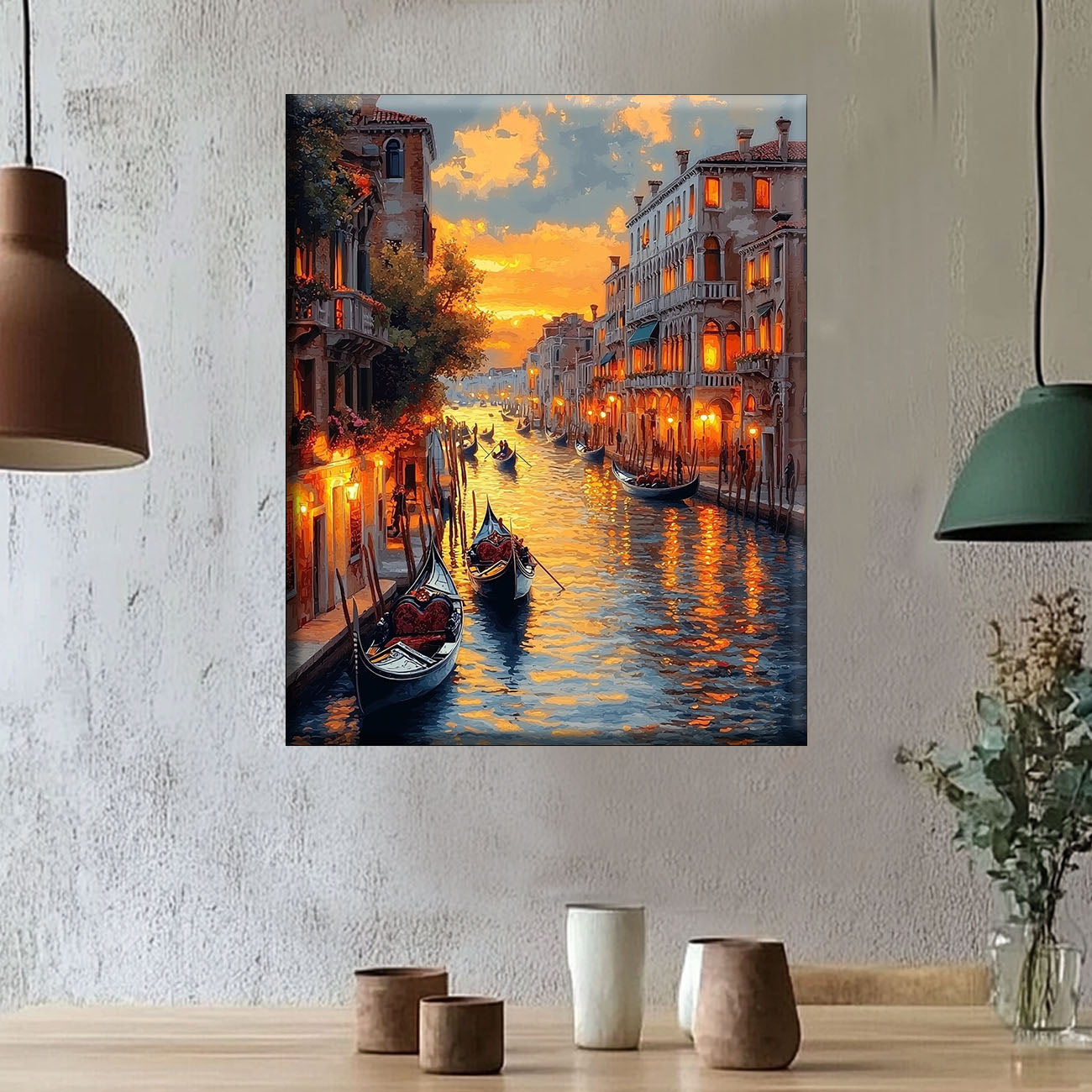 Romantic Gondola Ride - Painting by Numbers