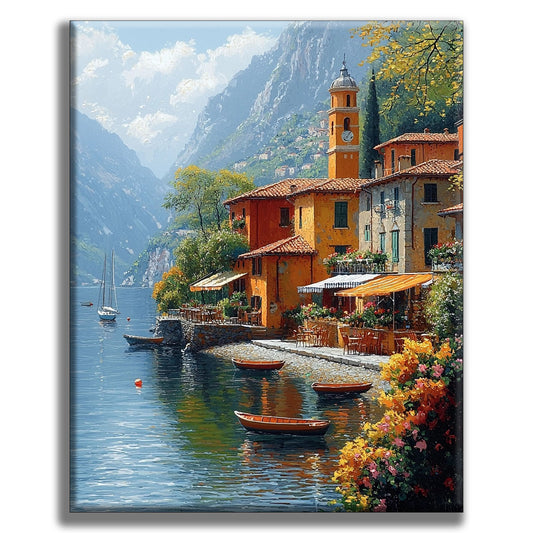 Romantic Lake Idyll - Painting by Numbers