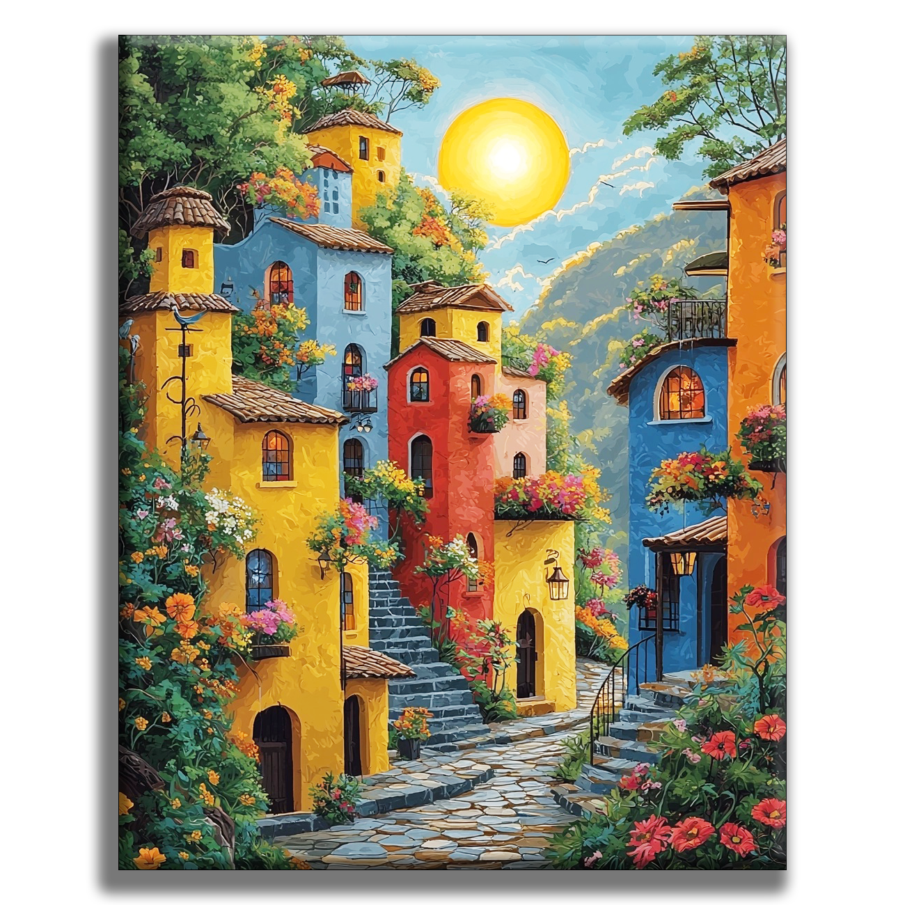 Sunshine in the Village - Painting by Numbers