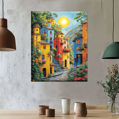 Sunshine in the Village - Painting by Numbers