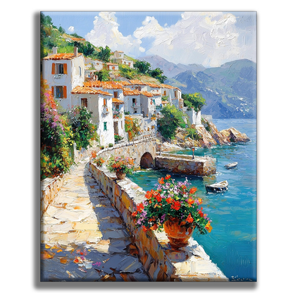 Sunny Idyll on the Coast - Painting by Numbers