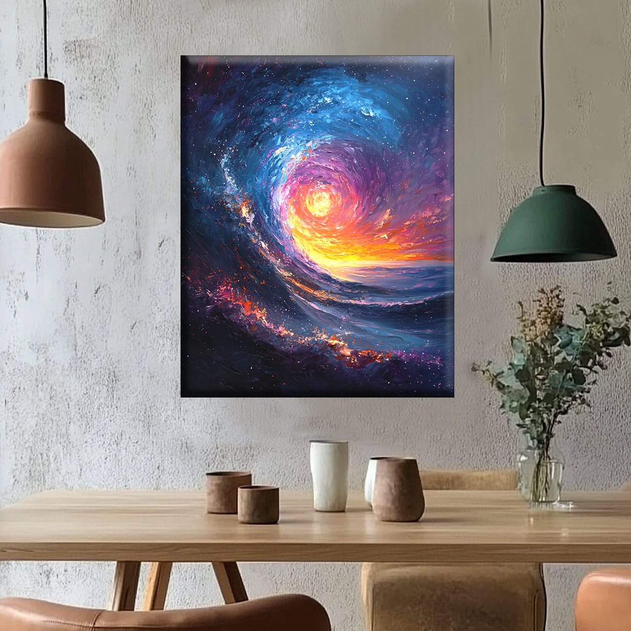 Spiral Nebula of Colorful Splendor - Painting by Numbers