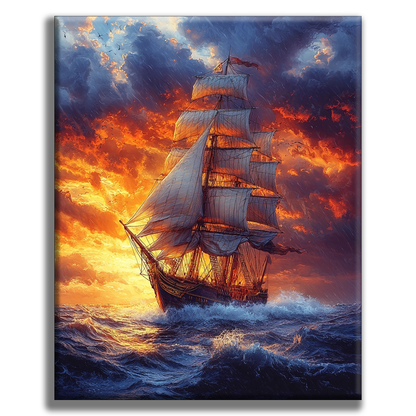 Untamed Sailing Battle - Painting by Numbers