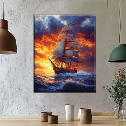 Untamed Sailing Battle - Painting by Numbers