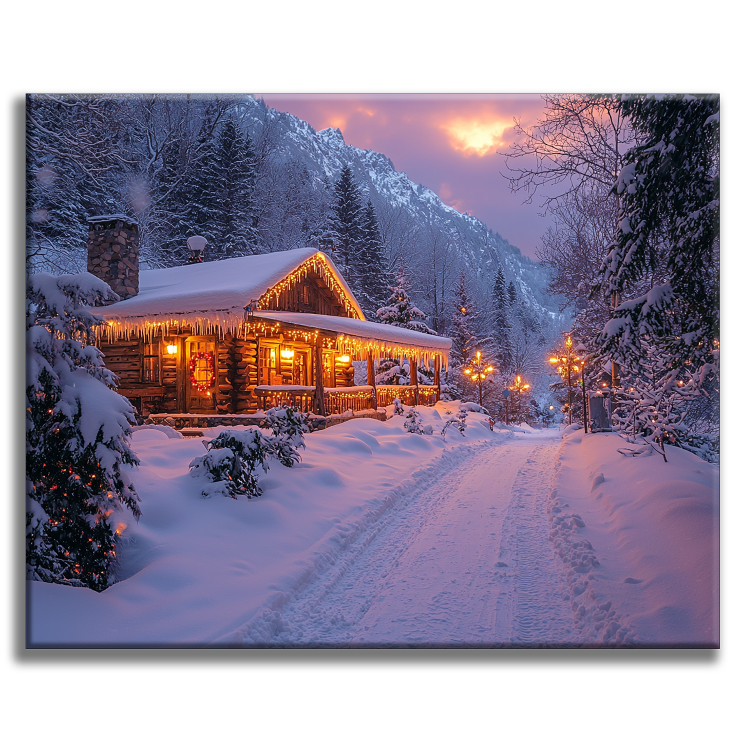 Winter Mountain Hut - Painting by Numbers