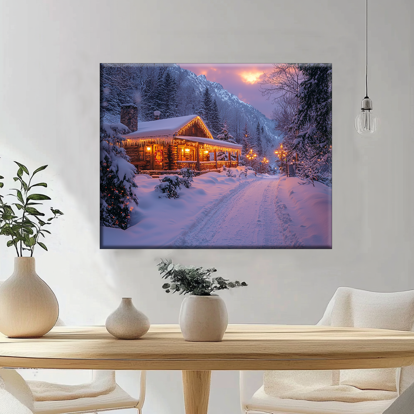 Winter Mountain Hut - Painting by Numbers